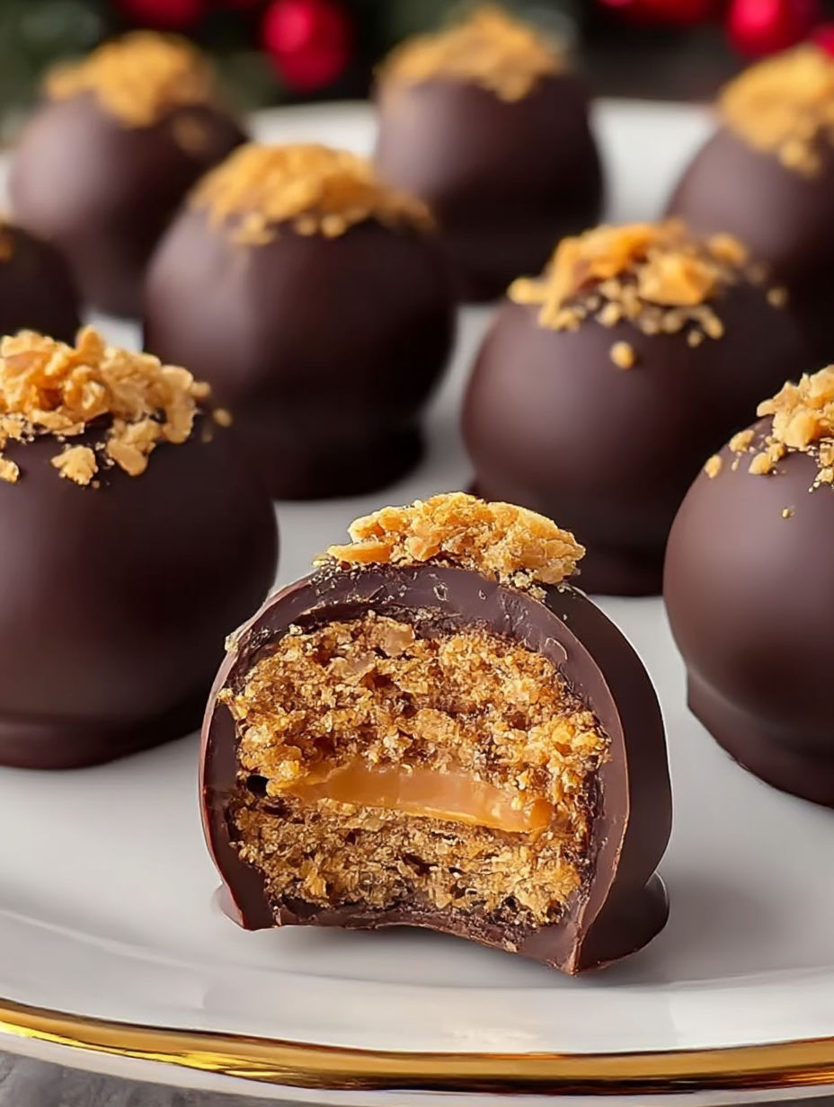 Gros plan sur une truffe Butterfinger.