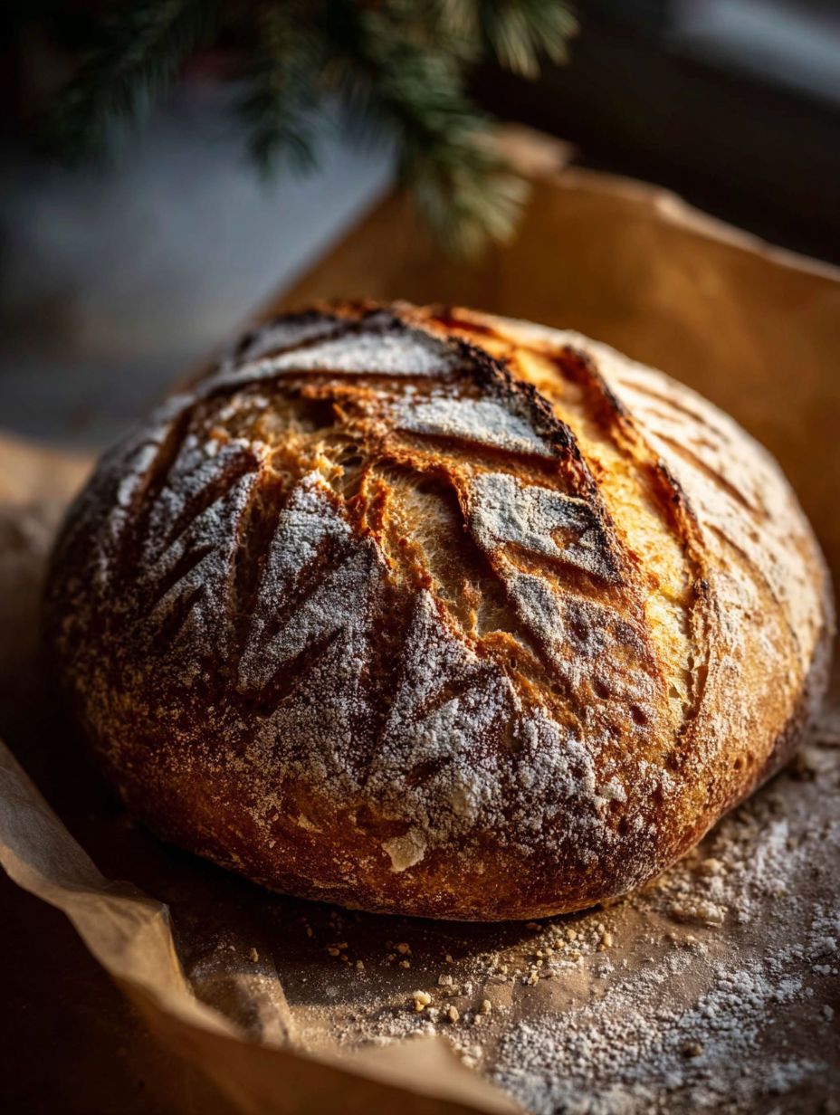 Un pain avec une croûte brune.