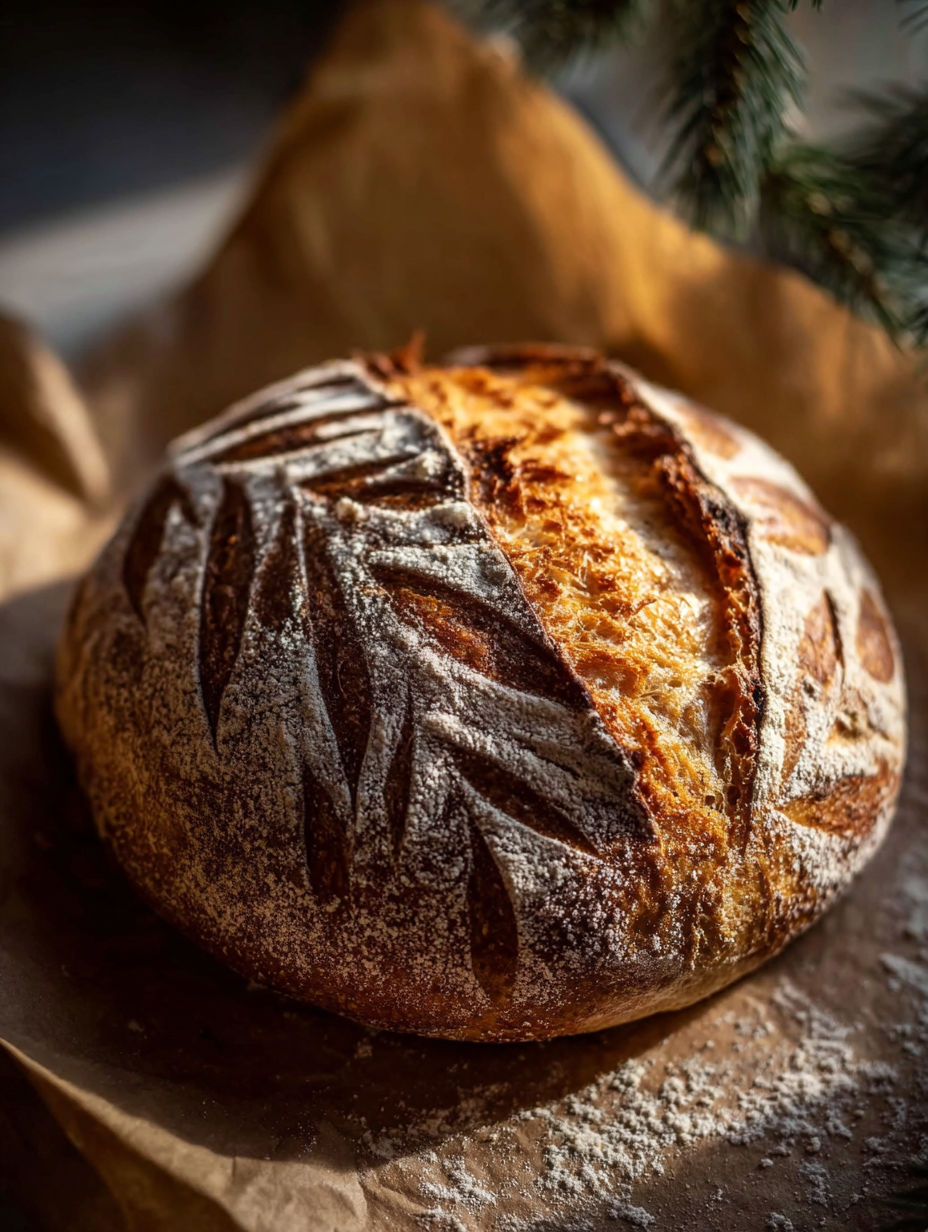 Un pain avec une croûte brune.