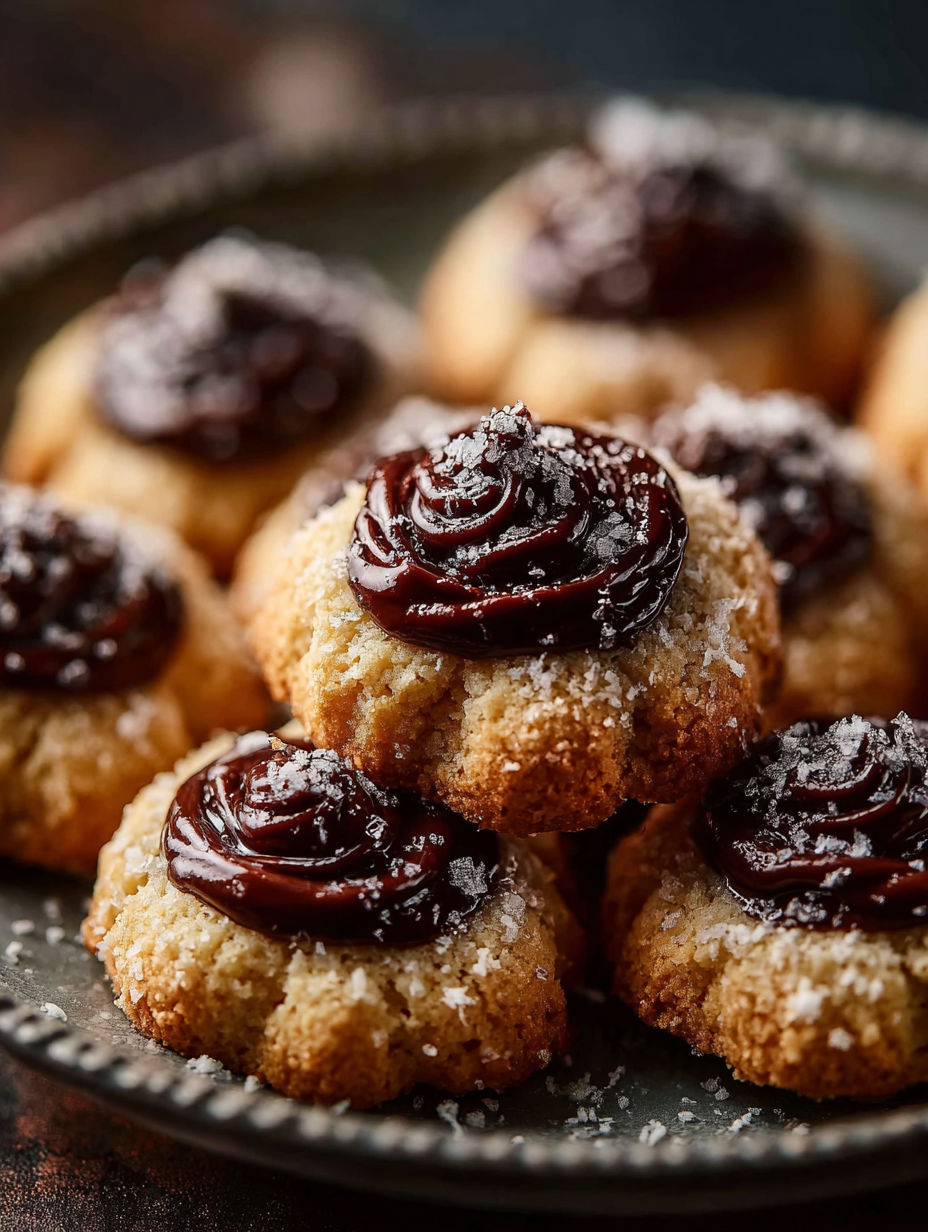 Biscuits nappés de chocolat en tourbillon.