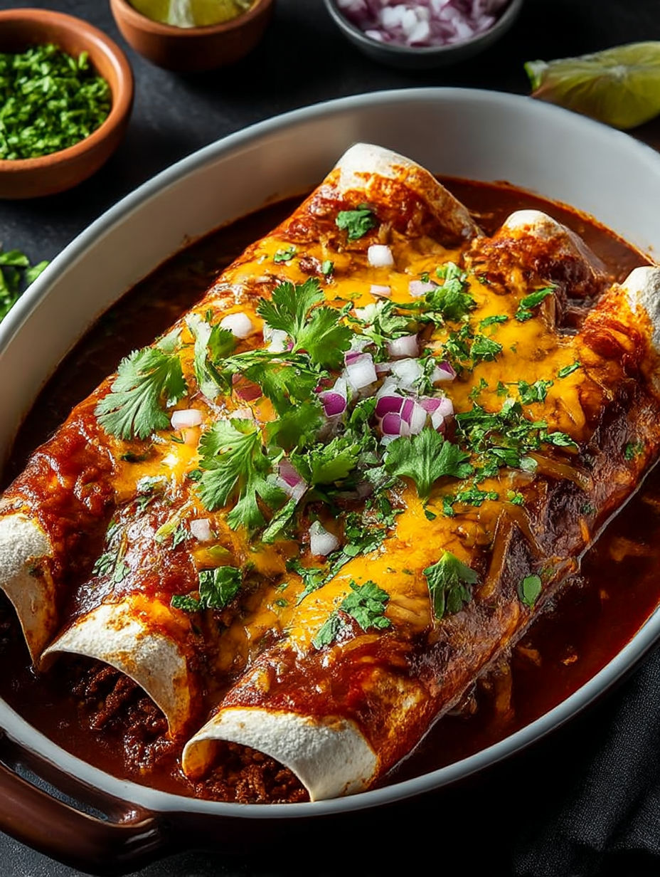 Une assiette avec un burrito et des oignons.