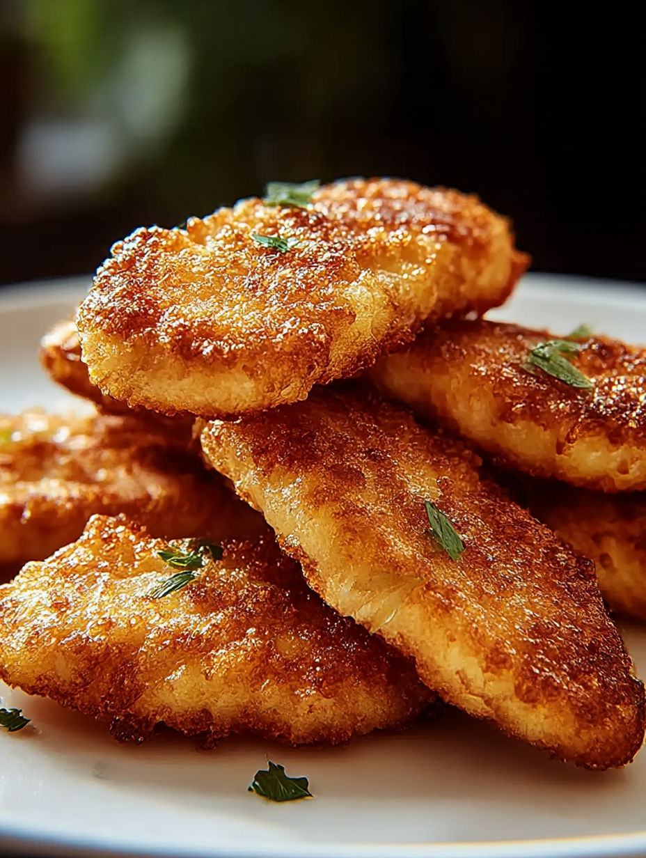 Une pile de fritures sur une assiette.