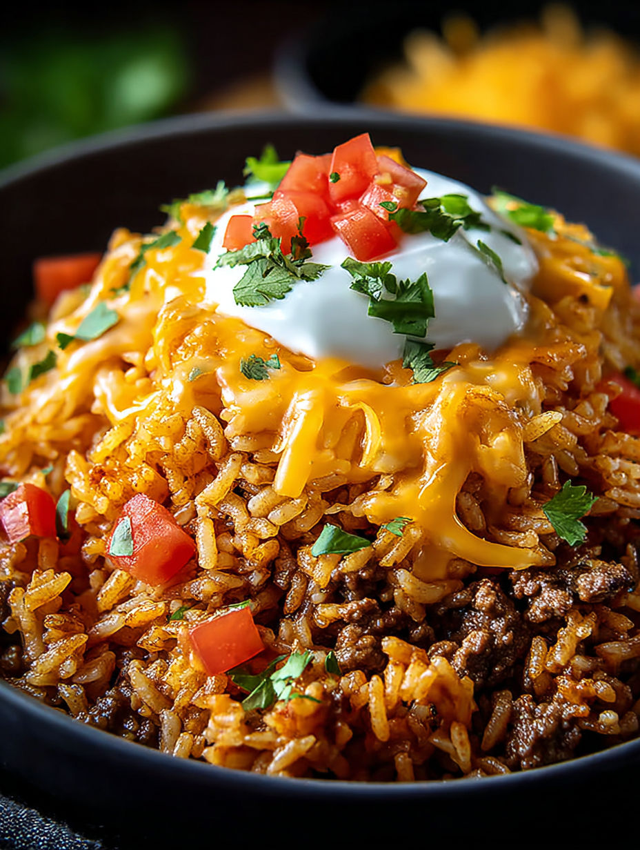 Un bol de nourriture avec du fromage blanc dessus.