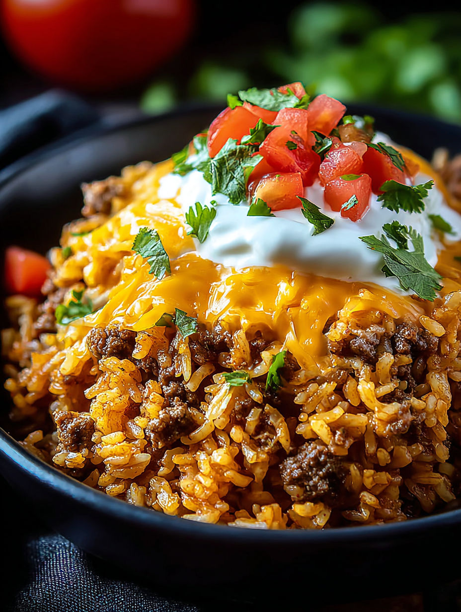 Un bol de nourriture avec du fromage blanc dessus.