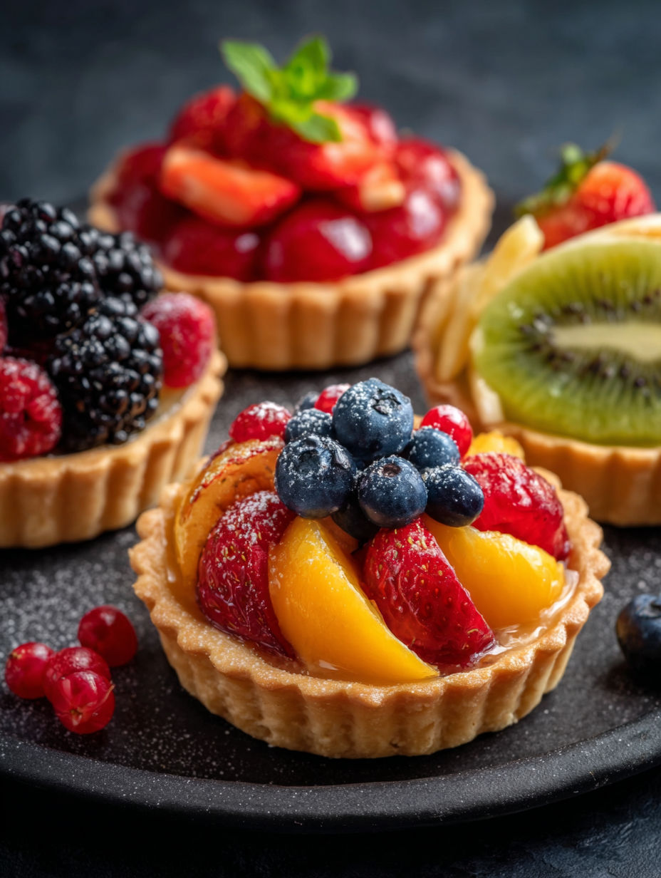 Un dessert savoureux avec fruits et pâte.