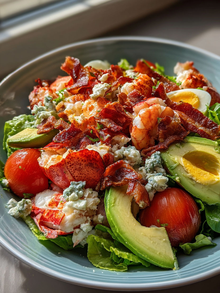 Un bol de salade Cobb au homard.