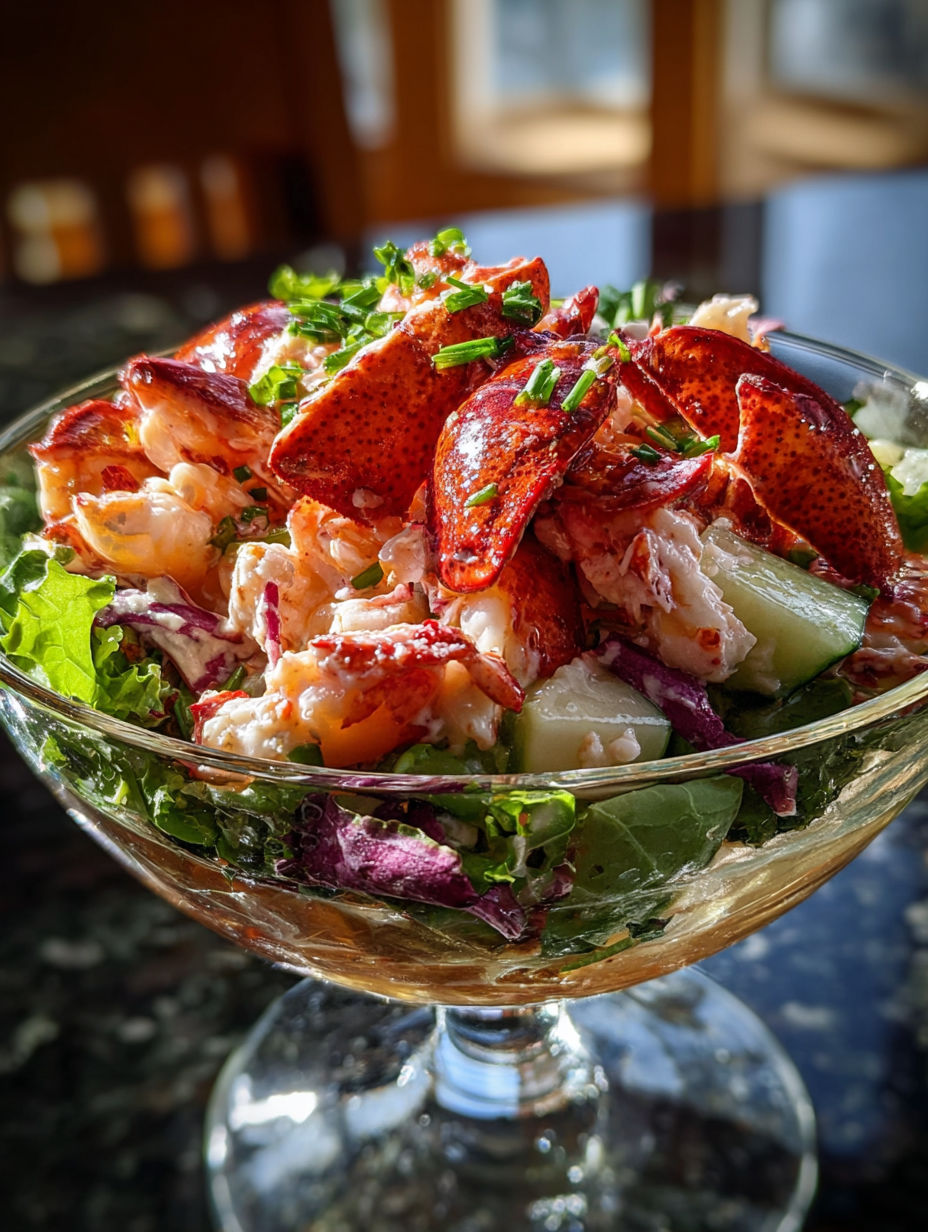 Un plat savoureux de homard et légumes.