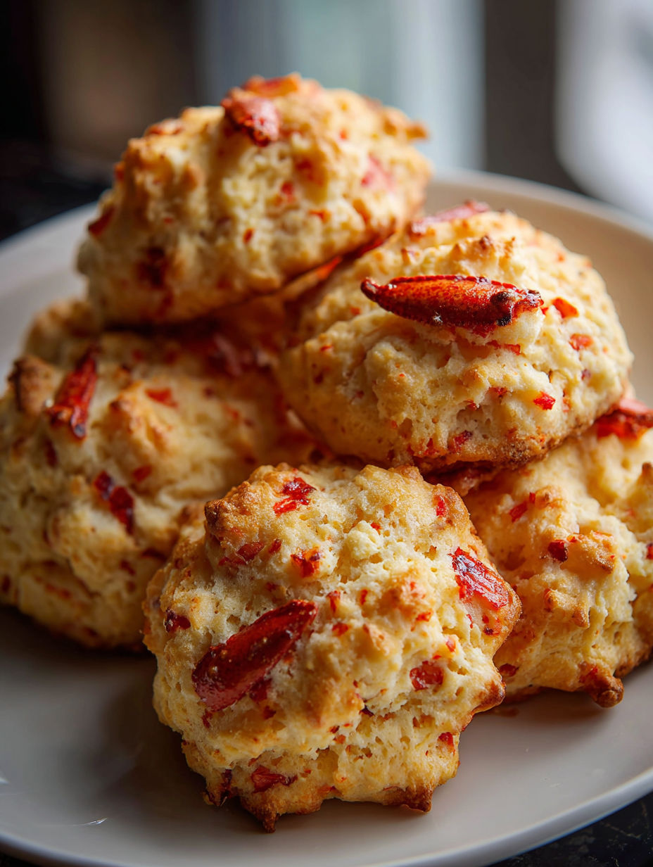 Une assiette de biscuits au homard.