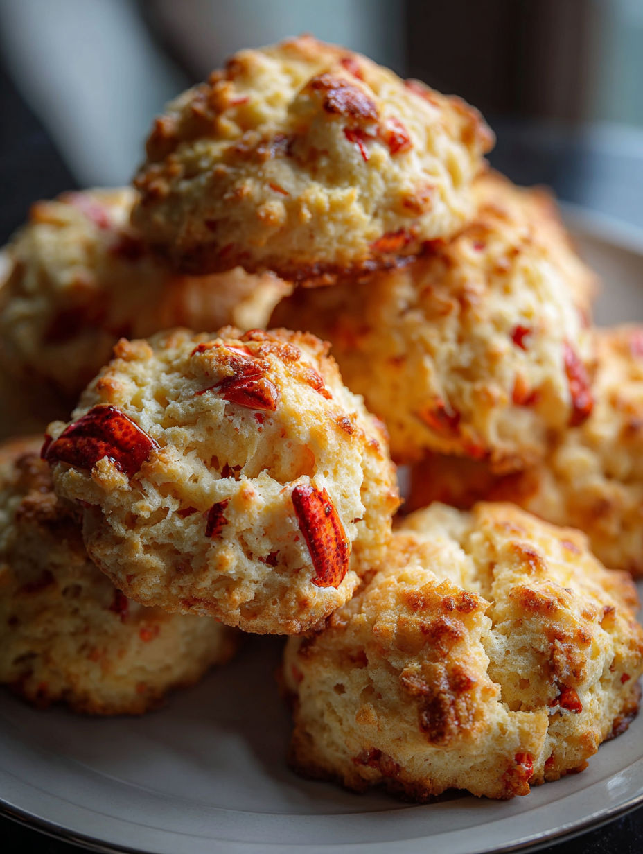 Une assiette de biscuits au homard.