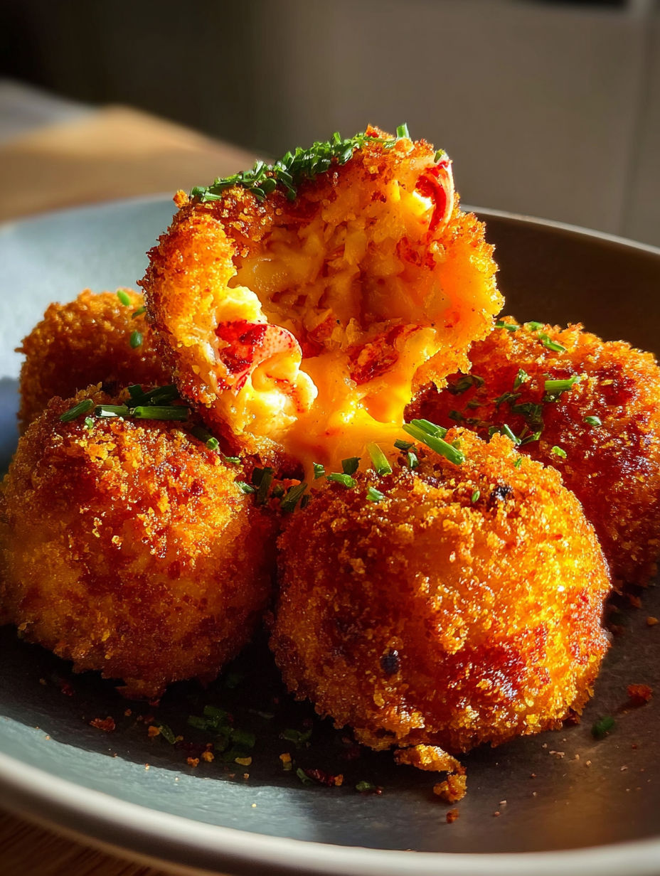 Un plat de croquettes au homard.