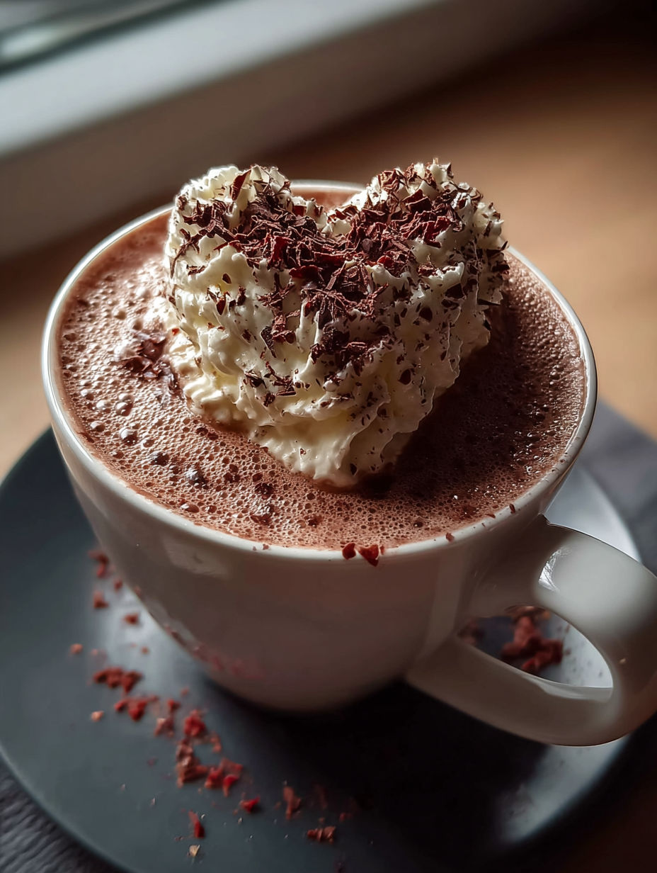 Un dessert en forme de cœur délicieux.