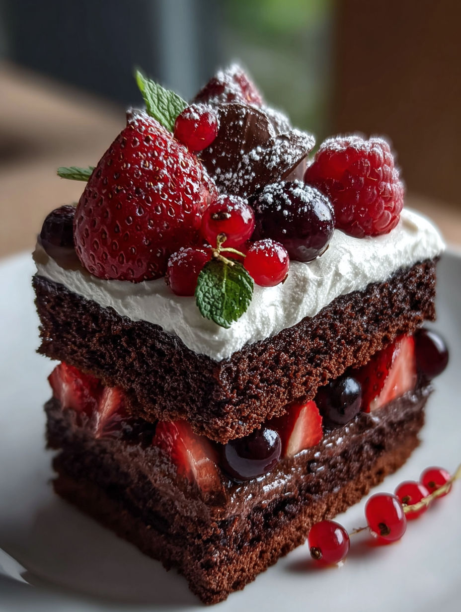 Un dessert chic avec fraises et framboises.