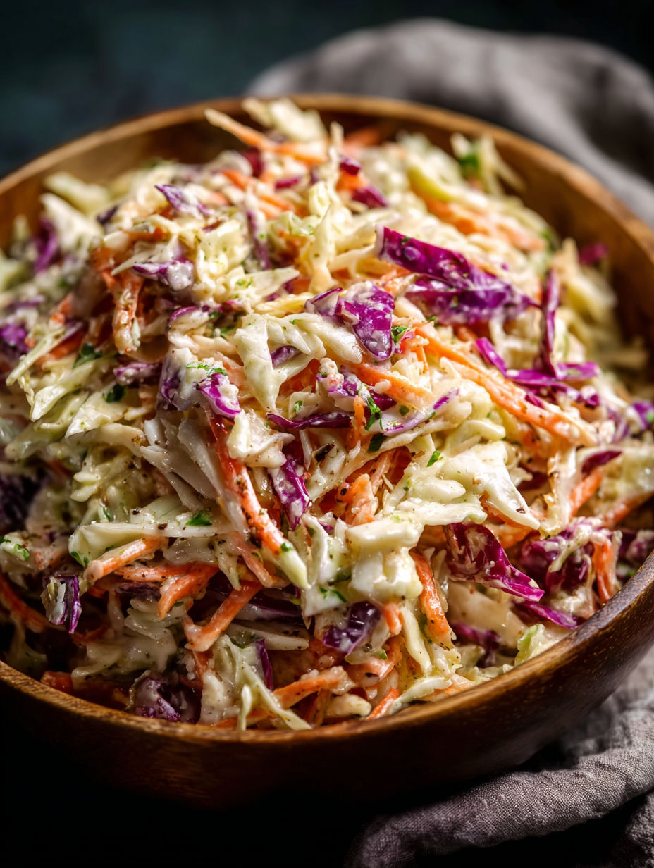 Un bol de coleslaw avec carottes et chou.