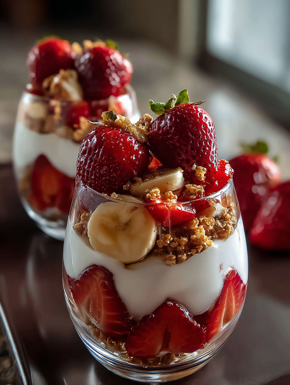 Un repas savoureux avec yaourt et fraises.