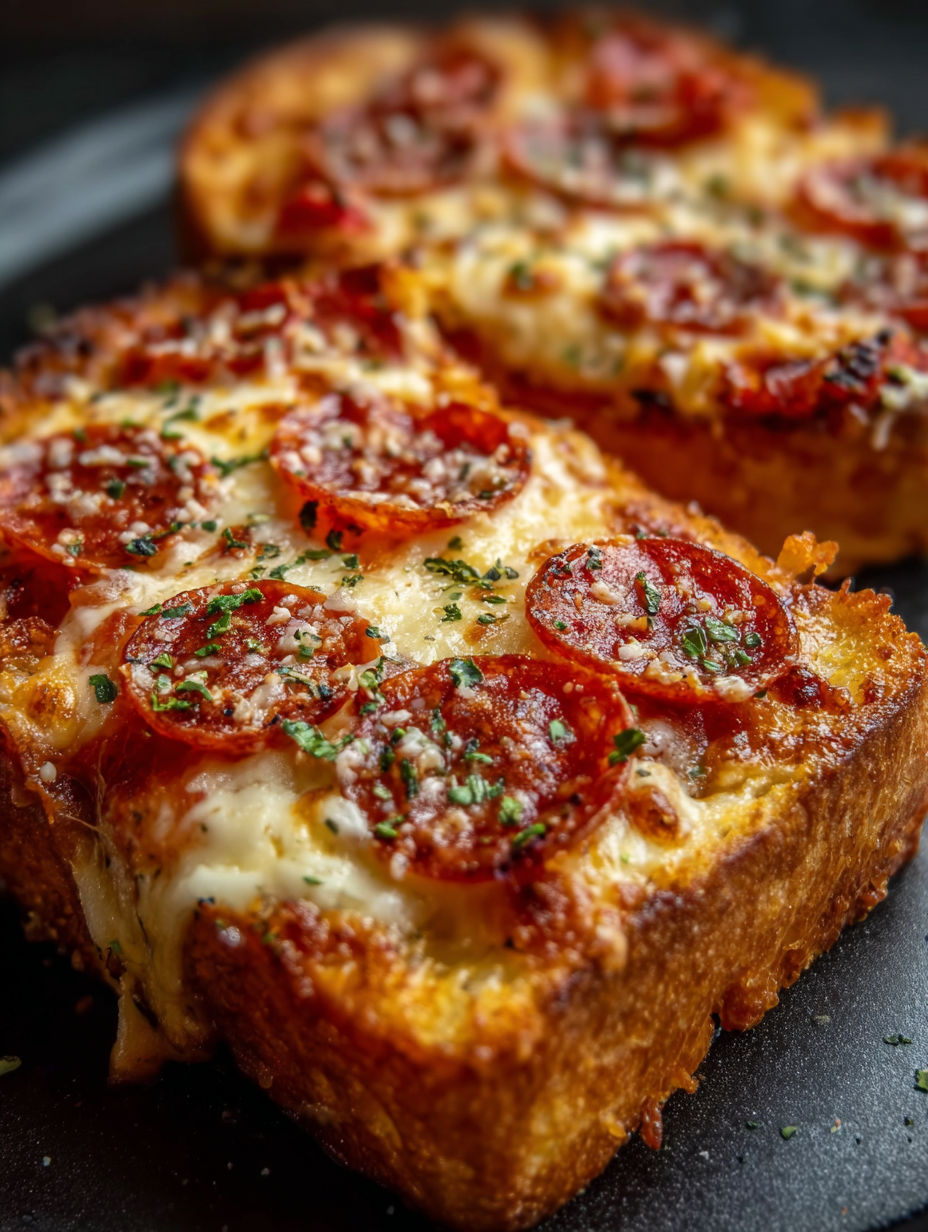 Une part de pizza sur une surface noire.