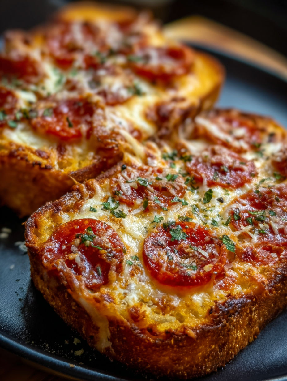 Une part de pizza sur une assiette noire.