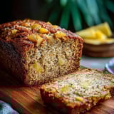 Une tranche moelleuse de pain aux fruits frais.