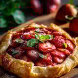 Une tartelette aux fraises et menthe fraîche.