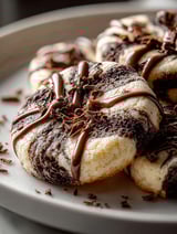 Assiette de biscuits tourbillon chocolat marshmallow.