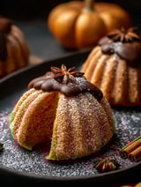 Truffes cheesecake citrouille dans une assiette.