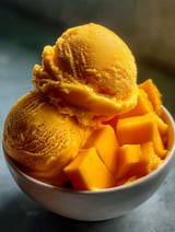 Un bol de sorbet mangue.