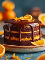 Gâteau choco orange avec ganache.