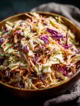 Un bol de coleslaw avec carottes et chou.