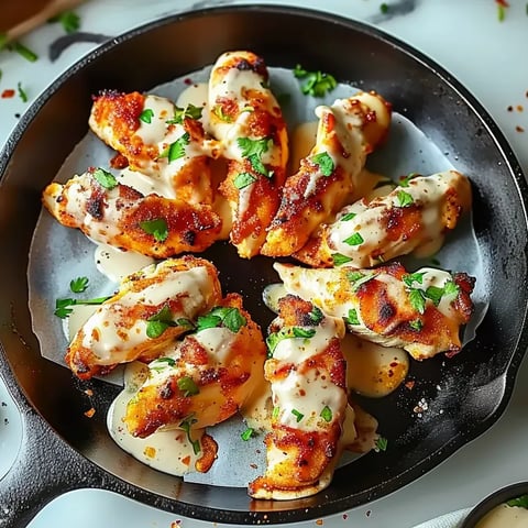 Une poêle de tortillas au poulet à l'ail.