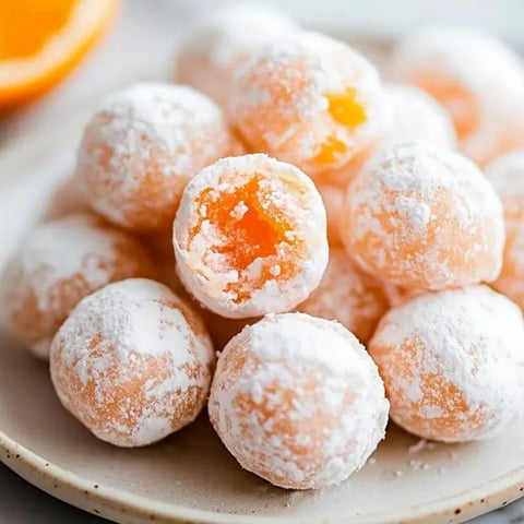 Une assiette de truffes crémeuses à l'orange.
