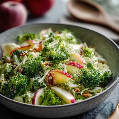 Un bol de salade Waldorf au brocoli.
