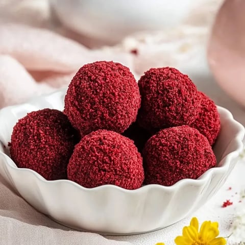Un bol de bouchées velours rouge au fromage.