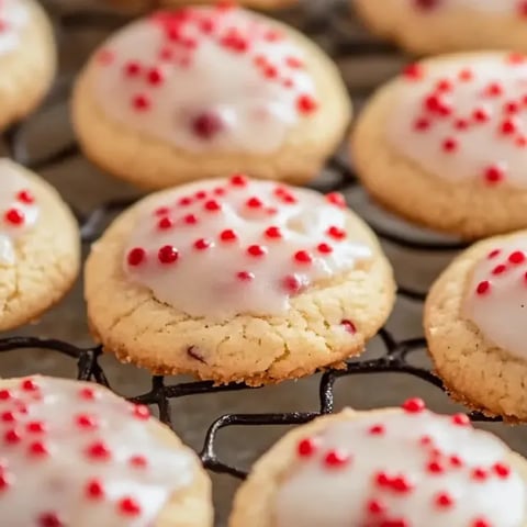 Un plateau de biscuits amande-cerise.