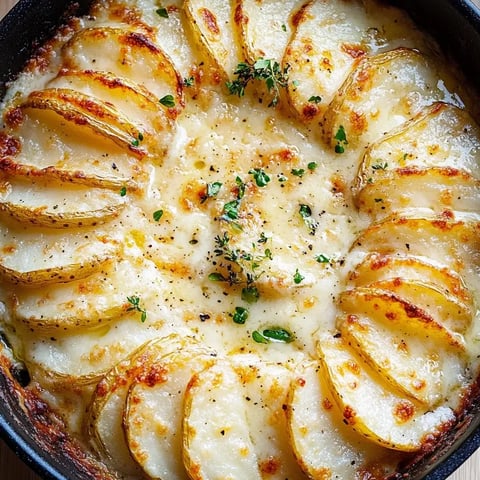 Un gros plan d'un délicieux gratin de pommes de terre.