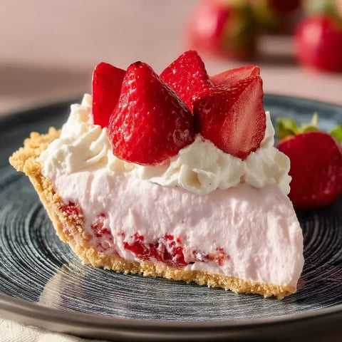 Une part de dessert fraises et crème fouettée.