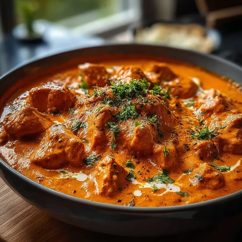 Un bol de poulet tikka masala.
