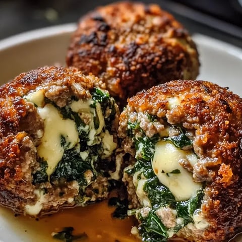 Trois boulettes aux épinards et à l'ail.