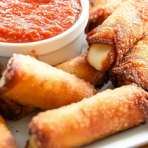 Bouchées de mozzarella frites avec sauce marinara.