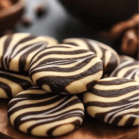 Une assiette de biscuits blancs et chocolat.