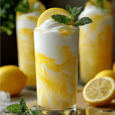 Un verre de citronnade avec une tranche de citron dedans.