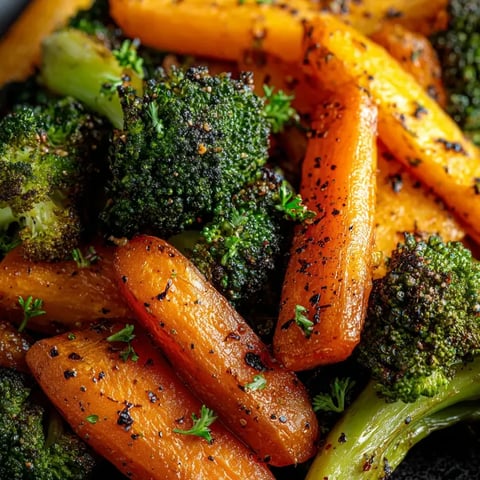 Zoom sur une assiette de brocolis et carottes.