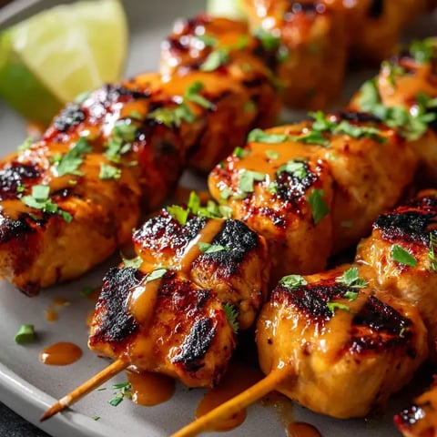 Assiette de brochettes grillées avec sauce.