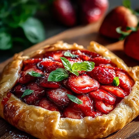 Une tartelette aux fraises et menthe fraîche.