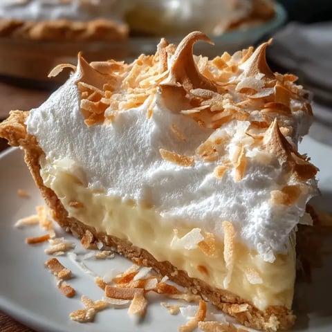 Une part de gâteau au fromage avec des boules blanches sur une assiette blanche.
