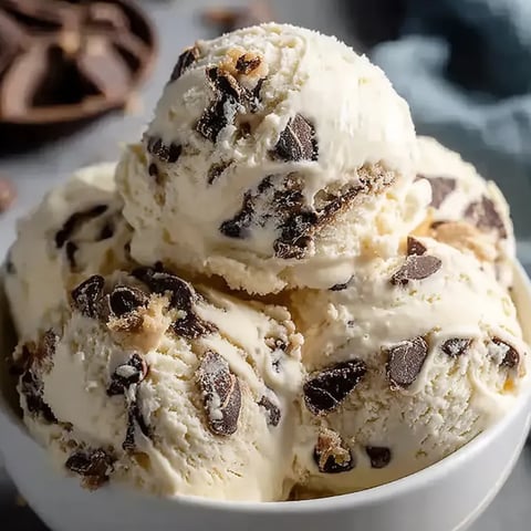 Cornet glacé chocolat, nappé et pépites, posé dans une coupe.