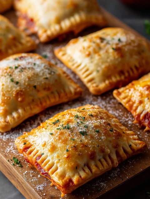 Idée encas avec mini pochettes pizza.