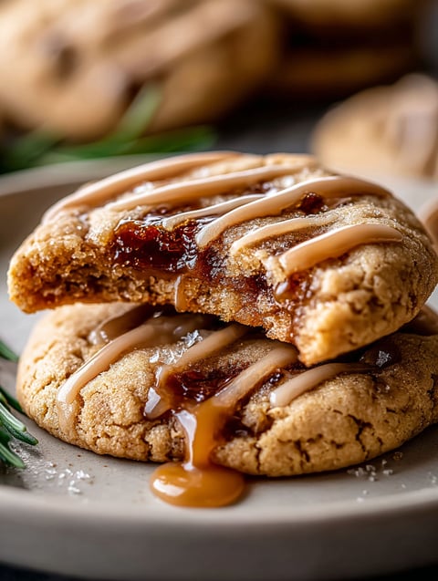 Cookies à l'érable et sucre brun glacés.