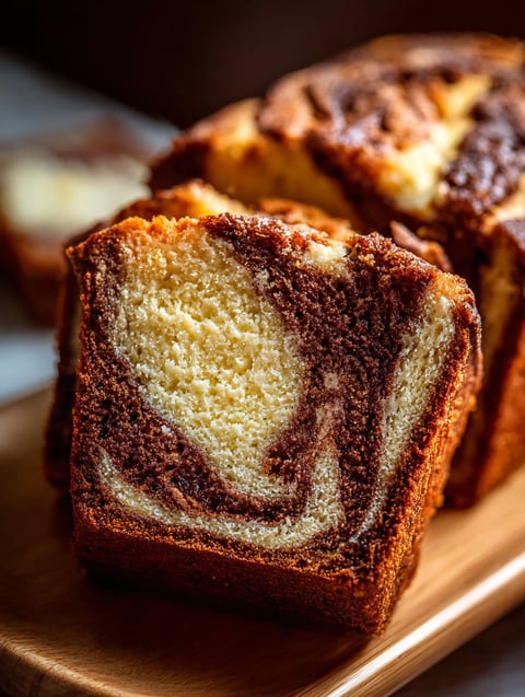 Une tranche de pain banane avec une spirale de fromage et cannelle.