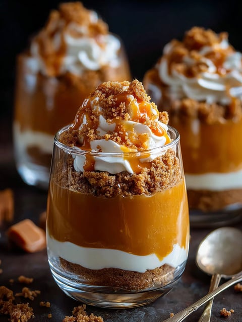 Un verre de dessert potiron caramel.