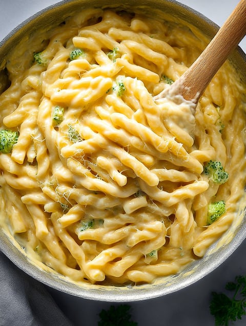 Un plat délicieux de macaroni au fromage.