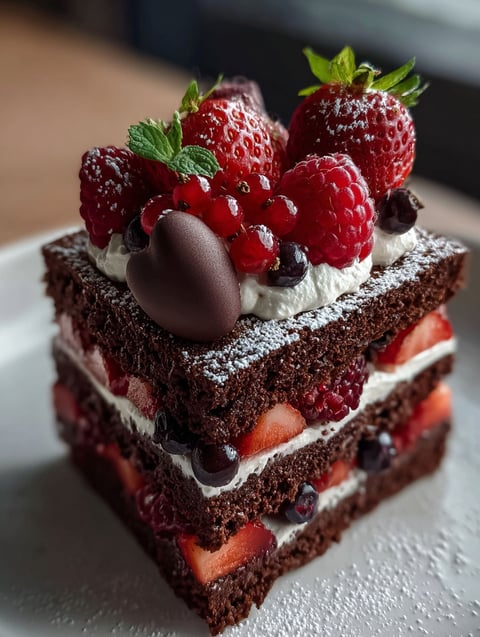 Un dessert savoureux au chocolat et fraises